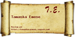 Tamaska Emese névjegykártya